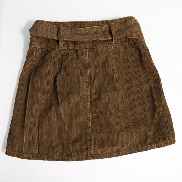 Rewash Corduroy Belted Mini Skirt 100% Cotton Juniors 5/27 Brown Y2K Academia - Picture 2 of 8